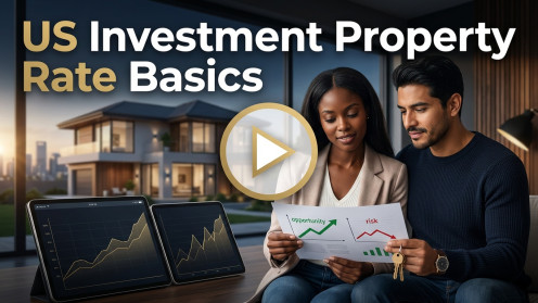 Couple reviewing US investment property rate basics.