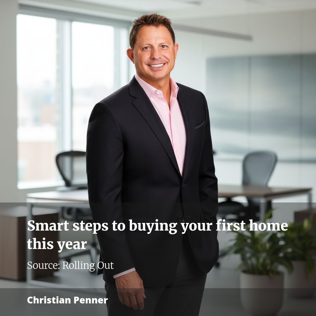 Man in office, buying first home advice.