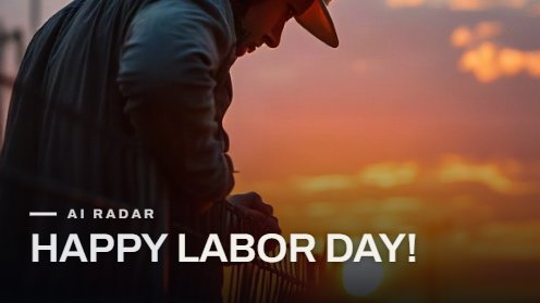 Person celebrating Labor Day at sunset.