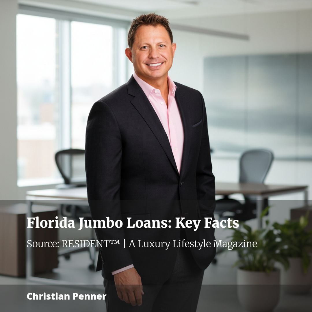 Man in office discussing Florida jumbo loans.