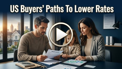 Family reviewing mortgage rates for home buying.